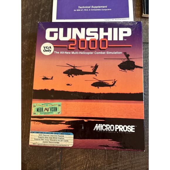 Gunship 2000 (PC, 1991) -‎ 5.25 Inch Floppy - Picture 2 of 6